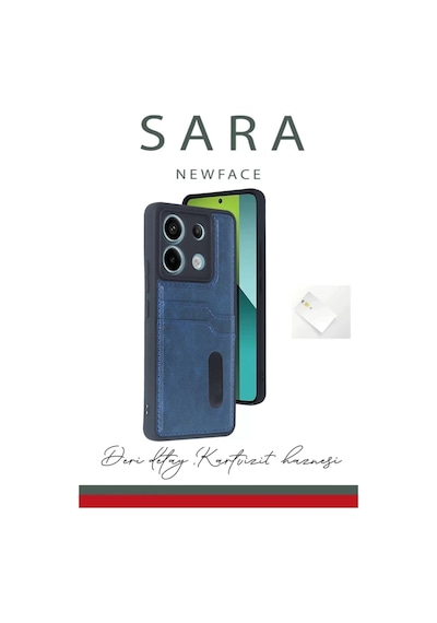 Newface Xiaomi Redmi Note 13 Pro 4g Kılıf Sara Kartvizitli Deri Kılıf - Taba