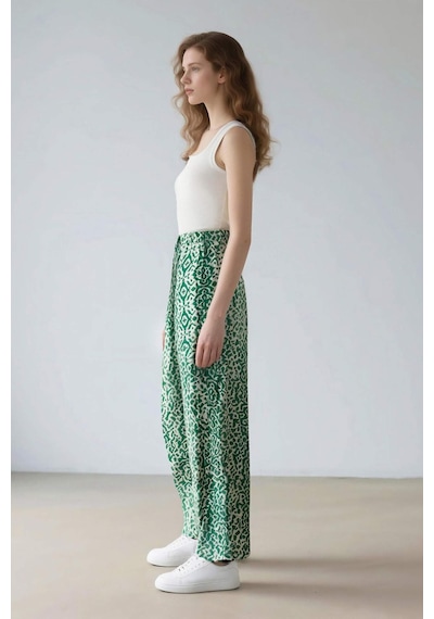 DeFacto Regular Fit Geniş Bol Paça Desenli Palazzo Pantolon D4631AX25SPGN698 DeFacto Regular Fit Geniş Bol Paça Desenli Palazzo Pantolon D4631AX25SPGN698