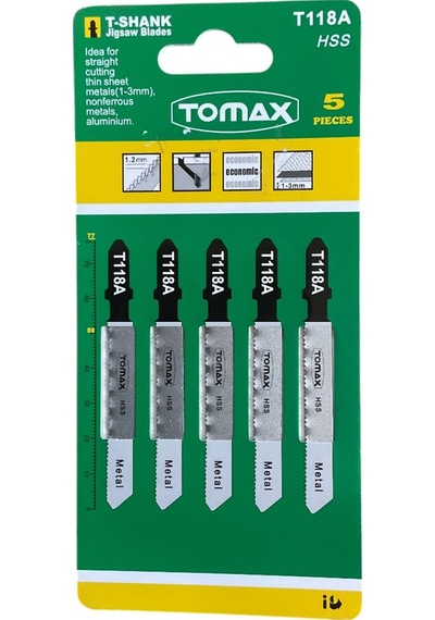 Tomax Normal Kesim Metal Dekupaj Ağzı T118a - 5'li Paket