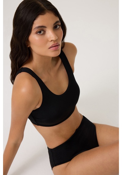 Los Ojos Siyah Yüksek Bel Bikini Altı Sporty Bottom Siyah