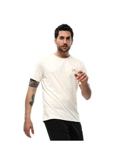 Raru Agnıtıo Erkek Pamuklu Ekru Günlük T-Shirt