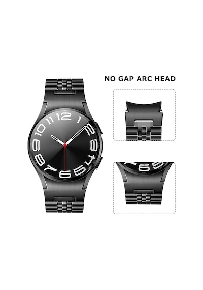 Uyumlu Mi Kordon 22mm Metal Kordon 36 Gümüş-siyah