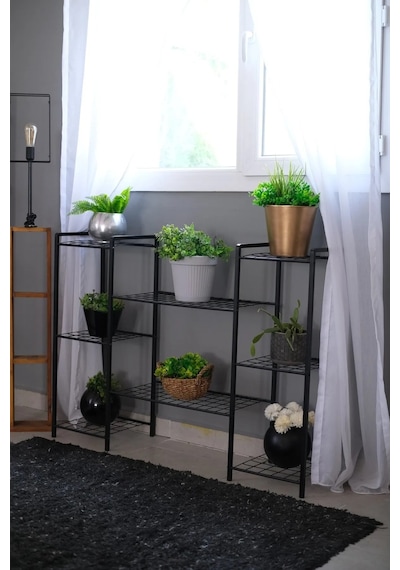 Metal Ayaklı 8 Tel Raflı Saksı Standı Katlı Saksılık Çiçeklik