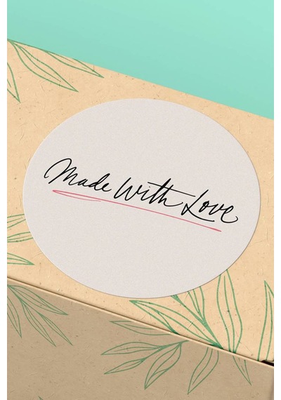 Made With Love Siyah Pembe Sticker 3x3cm St2292 Çok Renkli