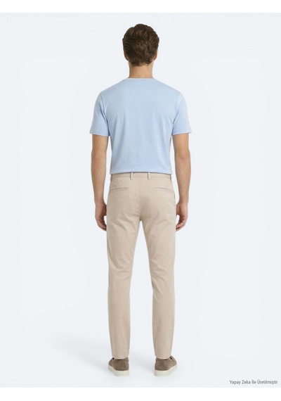 Kip Bej Dokuma Jogging Fit Casual Pamuk Karışımlı Pantolon Bej -