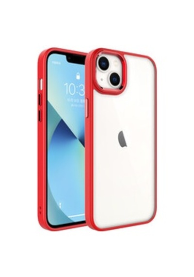 Lexroo İphone 14 Plus Krom Silikon Kılıf - Kırmızı