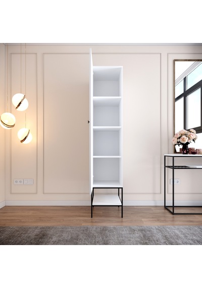 Pasific Home Martin 1 Kapaklı Gardırop Elbise Dolabı Beyaz - Beyaz Mermer