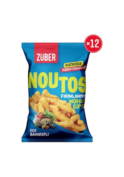 Züber Noutos Ege Baharatlı Fırınlanmış Nohut Cipsi 12 x 55 G