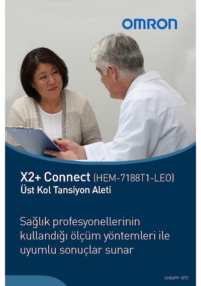 Omron HEM-7188T1-LEO X2+ Connect Üst Koldan Ölçer Dijital Tansiyon Aleti + XLS Çanta