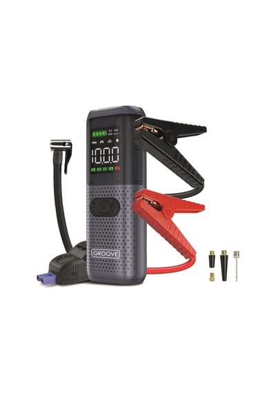 Hcb002 24400mah 3000a Tepe Akımı Profesyonel Akü Takviye Cihazı + Lastik Şişirme Kompresörü Taşınabilir Jump Starter Kompresör+powerbank+led Lamba+lcd Ekran Benzinli Ve Dizel Araçlar İçin