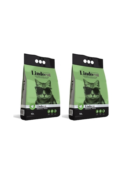 Lindo Original White Kokusuz Topaklanan Bentonit Kedi Kumu 2 x 10 L