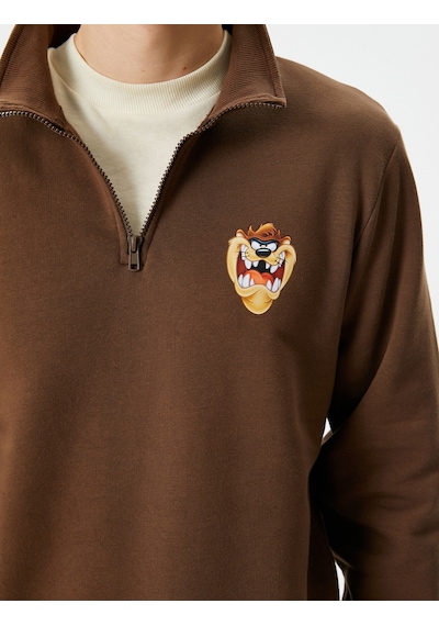 Koton Tazmanya Canavarı Sweatshirt Yarım Fermuarlı Lisanslı Baskılı Şardonlu Kahverengi 4wam70363mk Kahve Koton Tazmanya Canavarı Sweatshirt Yarım Fermuarlı Lisanslı Baskılı Şardonlu Kahverengi 4wam70363mk Kahve