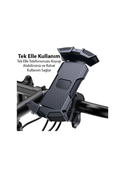 Blackbird Game Center Motor Ve Bisiklet Gidonu İçin Telefon Tutucu Bts14 Siyah