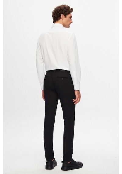 Twn Slim Fit Siyah Armürlü Chino Pantolon 7ecc3s208232m 001