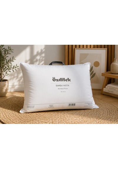 Özdilek Bambu Yastık 50x70 Cm Antialerjik, Nefes Alabilen, Yumuşak Ve Konforlu Uyku Yastığı +özdilek Sıvı Geçirmez Yastık Alezi Hediyeli Beyaz