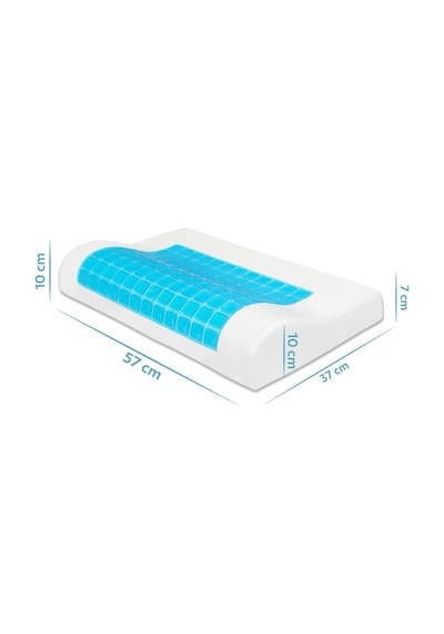 Viscofoam Terletmeyen Boyun Destekli Ortopedik Yastık Jelli Visco Yastık - 57x37x10-7cm