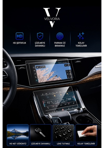 Audi Q8 2020-2023 Multimedya Çift-nano Glass-ekran Koruyucu Navigasyon Ekran Koruyucu