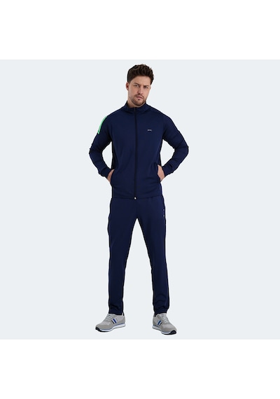 Slazenger RARELY Erkek Fermuarlı Dik Yaka Cepli Lacivert Eşofman Takımı