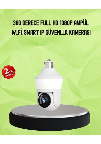 Hareket Algılamalı 360 Wi-fi Akıllı Ampül Kamera