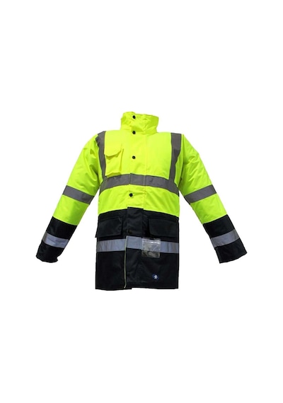 Junıor Jn1013 Waterproof Fosforlu Oxford Parka Sarı Lacivert M Beden Lacivert-Sarı