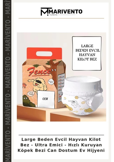 Large Beden Evcil Hayvan Kilot Bez - Ultra Emici - Hızlı Kuruyan Köpek Bezi Can Dostum Ev Hijyeni