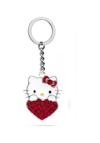 Herşey Nota Hello Kitty Kırmızı Anahtarlık