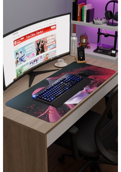 Mirai Nikki Anime V2 - 90x40 Xxl Gaming Kauçuk Kaymaz Taban Mouse Pad Fare Altlığı