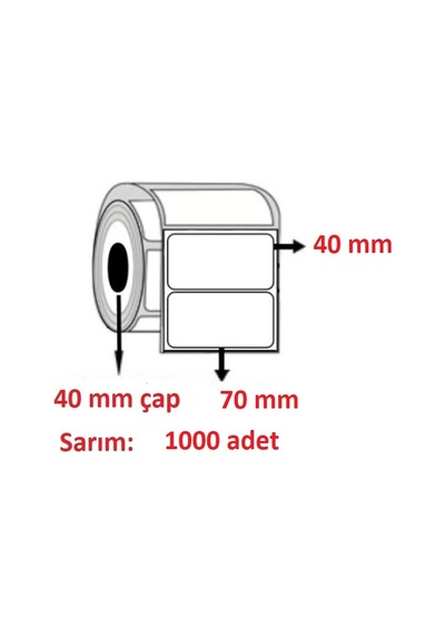 Özsaraç Etiket Eco Termal Etiket 40 x 70 MM 1000'li Sarım