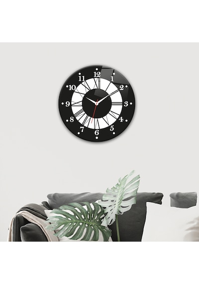 Decorita Cam Saat | Classic Black | Çap40cm Çok Renkli