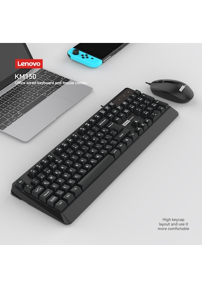 Km150 Kablolu Klavye Mouse Set Q Türkçe Siyah 870042256 Optik