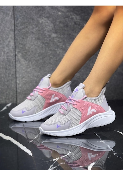 Bağcıklı Unisex Çocuk Spor Ayakkabısı-buz-şeker Pembe-323 Çok Renkli
