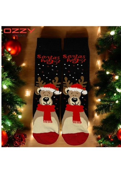 Ozzy Socks Unisex Yılbaşı Çorap 3 Çift Kırmızı