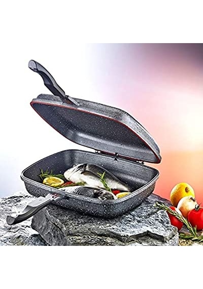 Oms Granit 36X26X9 Cm Balık Tava 3215 Kahverengi