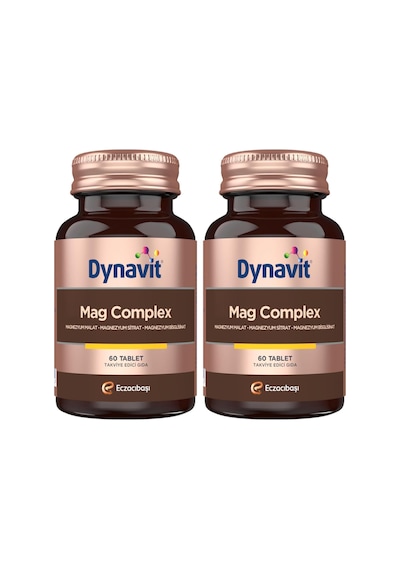 Mag Complex 200mg Magnezyum Kompleks 3lü Form Malat-sitrat-bisglisinat 60 Tab Kas & Kemik & Enerji 2 Paketi