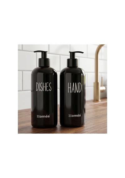 Homea Hands Dishes Sabunluk Siyah Renk Şık Ve Modern Mutfak & Banyo Sabunluk, Sıvı Sabunluk