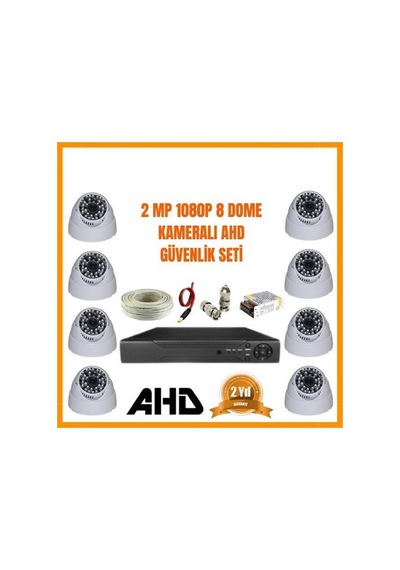 River World Dome Güvenlik Sistemi 1080p Gece Görüşlü 2mp Ahd 8 Kameralı