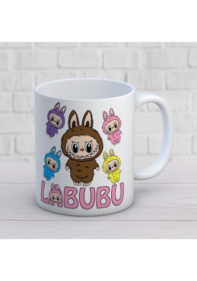 Labubu Baskılı Hediyelik Kupa Beyaz