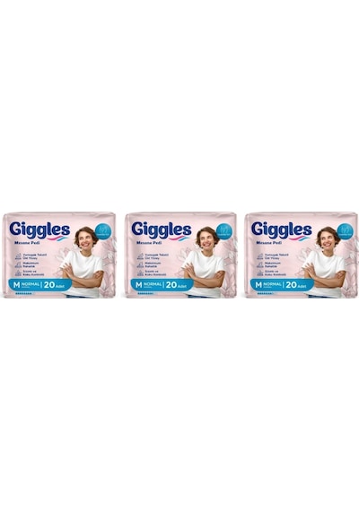 Giggles Kadın Mesane Pedi Medium Bladder Pad 3x20 Paket 60 Adet M