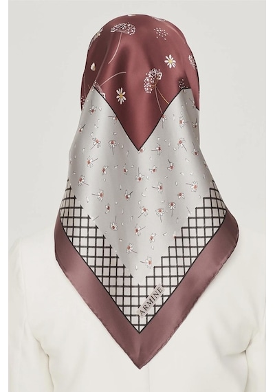 Armine İpek Eşarp Nostalji - 8517-07 Bordo Twill Bordo