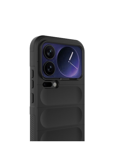 Xiaomi 17 Pro Max Kılıf Kamera Korumalı Esnek Tpu Oyuklu Arka Yüzey Tasarımlı Etnik Silikon Kapak Siyah