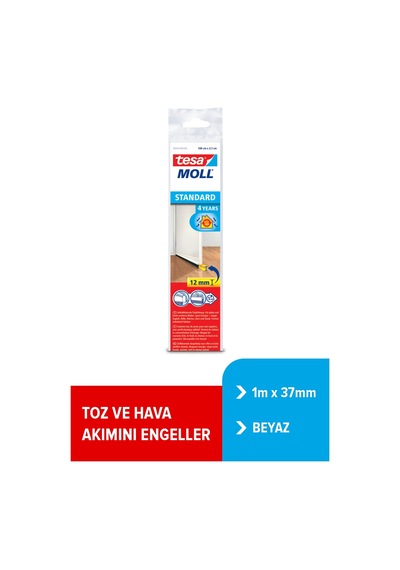 Tesamoll Kapı Altı Hava Akımı Önleyici Fırça, Standart , Beyaz, 1m X 37mm Diğer