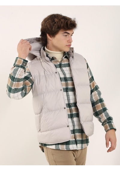 Dufy Taş Erkek Regular Fit Dik Yaka Yelek Mont - 96763 Taş