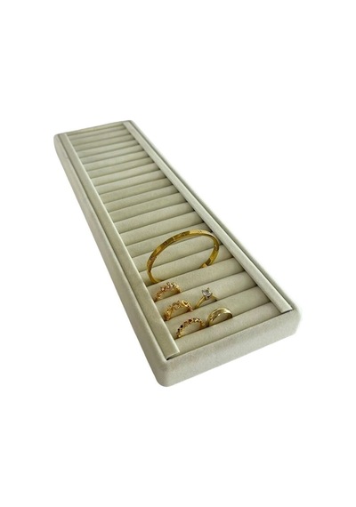 Yerli Üretim Süet Kumaş Krem Renk 35/11 Cm Kelepçe-bileklik Sergileme Standı Çok Renkli