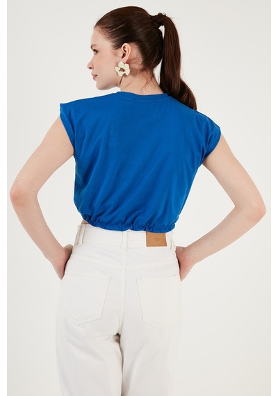 Lela Bisiklet Yaka % 100 Pamuk Crop Bayan T Shirt 5865587 Saks