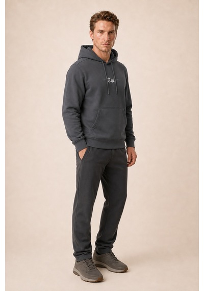 Redline Thenk Yeni Sezon Erkek Regular Fit Kapüşonlu Sweatshirt Antrasit