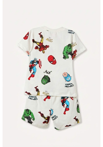 Defacto Marvel Lisanslı Comıcs 2li Şortlu Ecru Pijama Takımı Erkek Bebek H8237a526hser118 Ekru-er118