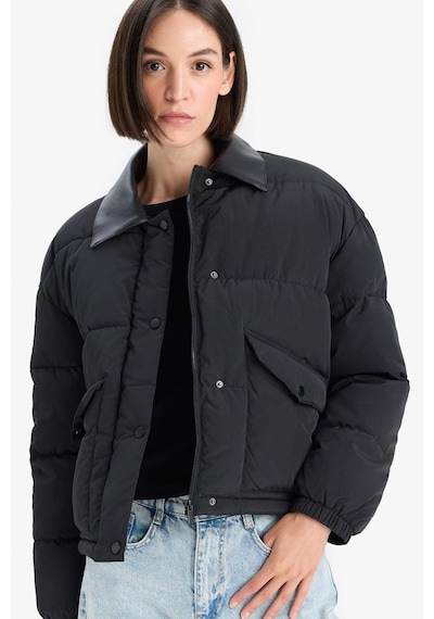 Defacto Su Geçirmez Regular Fit Polo Yaka Mont F2822ax25wnbk27 Siyah