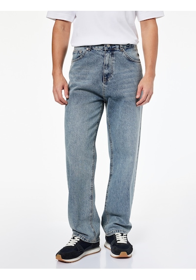 Koton Normal Bel Pamuklu Bol Kalıp Baggy Jean Pantolon Orta İndigo 7wam40070nd Koton Normal Bel Pamuklu Bol Kalıp Baggy Jean Pantolon Orta İndigo 7wam40070nd