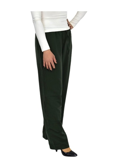 Nazal Kadın Beli Lastikli Bol Pantolon Bgl-st04216 Yeşil