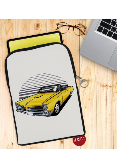 Bk Gift Klasik Araç Tasarımlı Taşınabilir Koruyucu Tablet Kılıfı & Organizer Çanta - Siyah-5